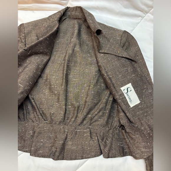 Vintage Sacony Brown Skirt and blazer Suit set Size 11- 1920s - Picture 4 of 13